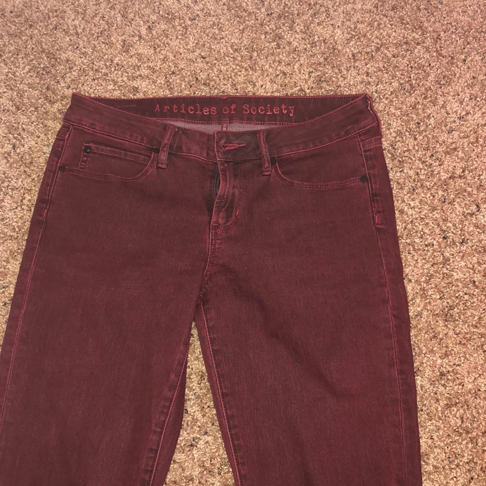 Articles of Society maroon skinny jeans